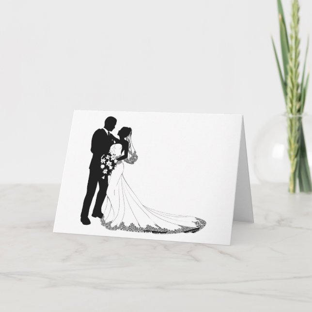 Bride and groom silhouette card (Front)