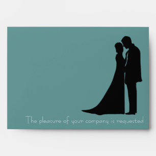 Bride and Groom silhouette elegant envelope