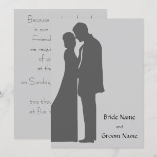 Bride and groom Silhouette Invitation