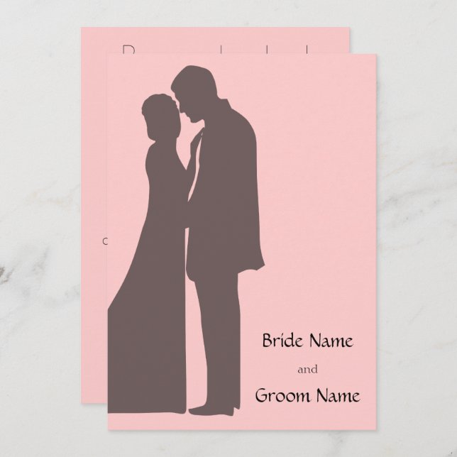 Bride and groom Silhouette Invitation (Front/Back)