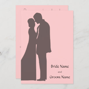 Bride and groom Silhouette Invitation