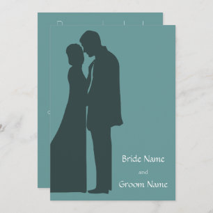 Bride and groom Silhouette Invitation