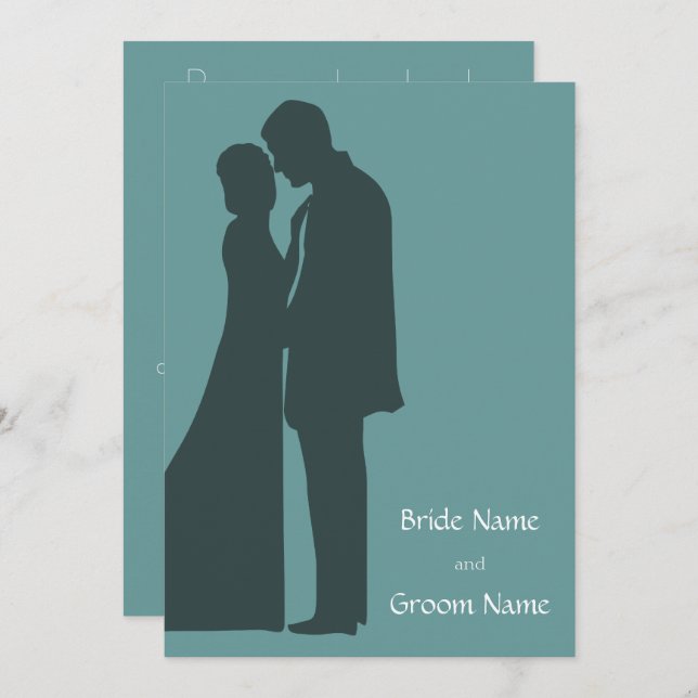 Bride and groom Silhouette Invitation (Front/Back)