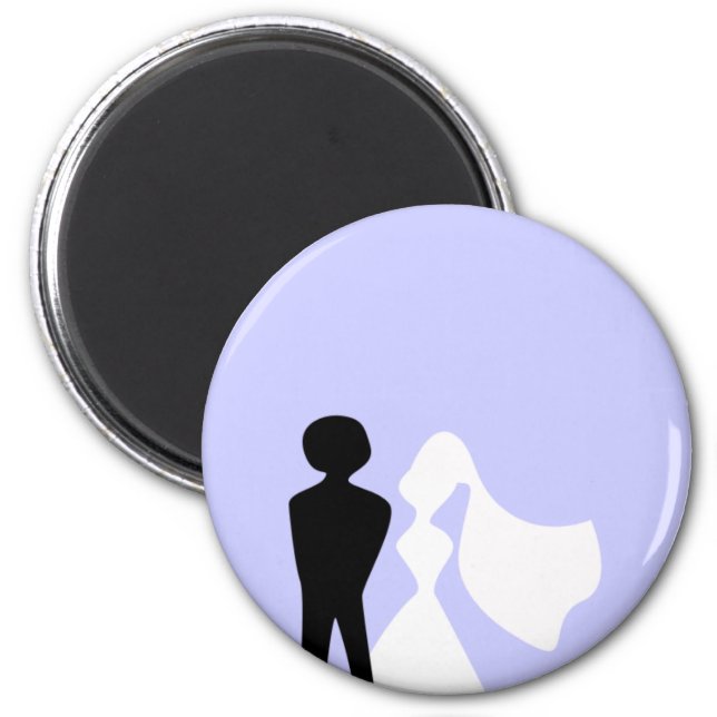 Bride and Groom Silhouette Magnet (Front)