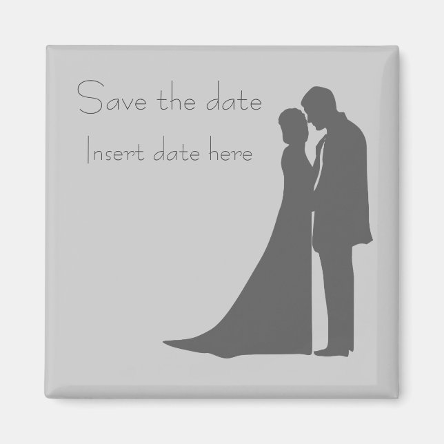 Bride and Groom silhouette Save the date Magnet (Front)