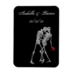 Bride and Groom Skeleton Gothic Vampire Wedding Magnet