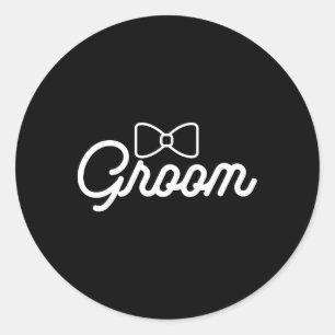 Bride And Groom Slogan Matching For Newlyweds  Classic Round Sticker