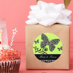 Bride and Groom Swirl & Butterfly Sticker