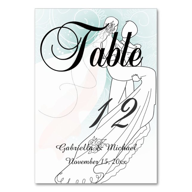 Bride and Groom Table Number (Front)