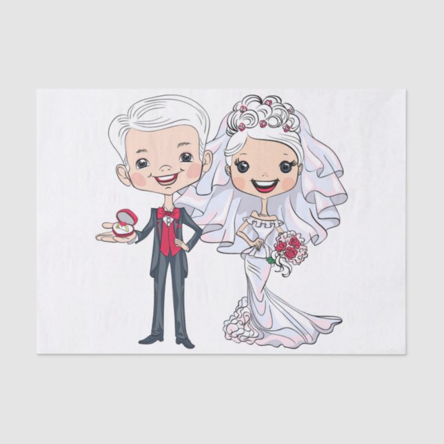 Bride and Groom  Tissue Paper (Front)