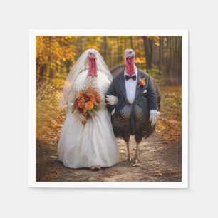 Bride and Groom Turkeys Napkin