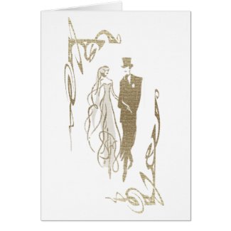Bride and Groom Wedding & Anniversary Art Gifts Card