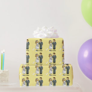 Bride and Groom Wedding Celebration Wrapping Paper
