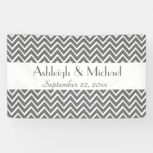 Bride and Groom Wedding Chevrons Choose Your Colou Banner