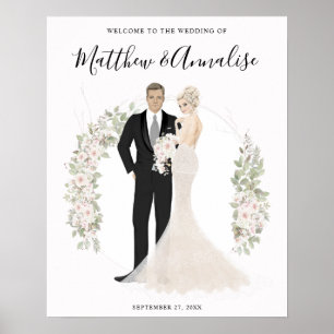 Bride and Groom Wedding Couple Welcome Poster
