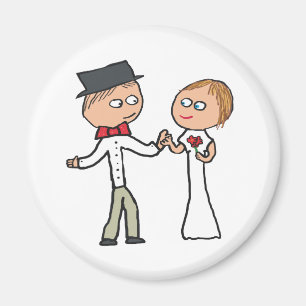 Bride and Groom Wedding Day Magnet