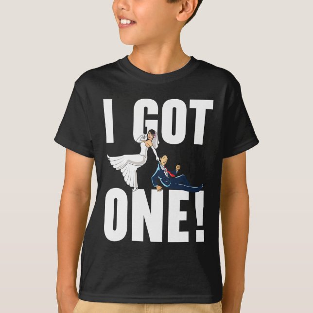 Bride And Groom Wedding Day Marriage Just Married  T-Shirt (Front)