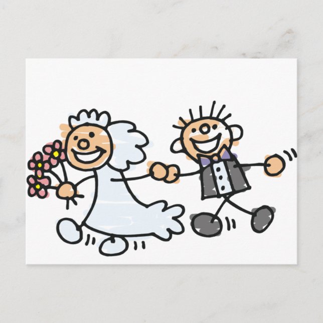 Bride And Groom Wedding Elope Elopement Announcement Postcard (Front)