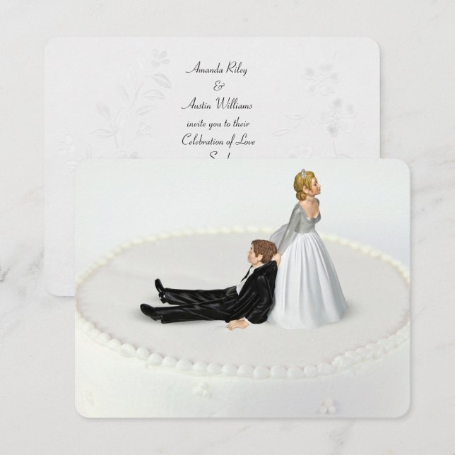 Bride and Groom wedding humour Invitation (Front/Back)