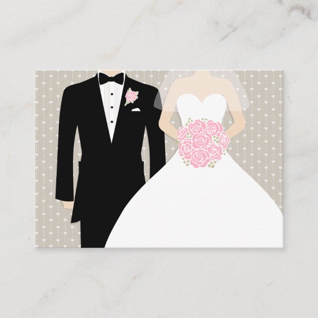 Bride and groom wedding info enclosure card (Front)