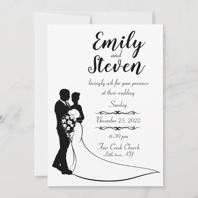 Bride and Groom Wedding Invitation (Front)