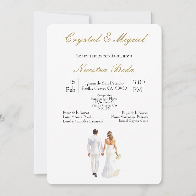 Bride and groom wedding   invitation (Front)