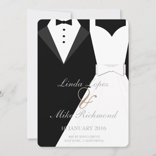 Bride and Groom Wedding Invitation Card (Front)