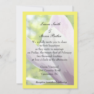 bride and groom wedding invitation, magnolia invitation