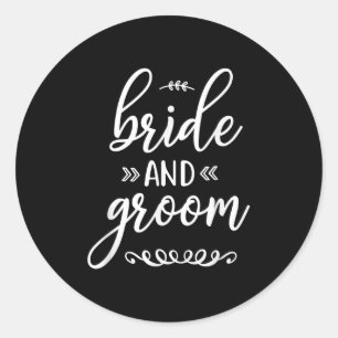 Bride And Groom Wedding Marriage Married Engaged Classic Round Sticker