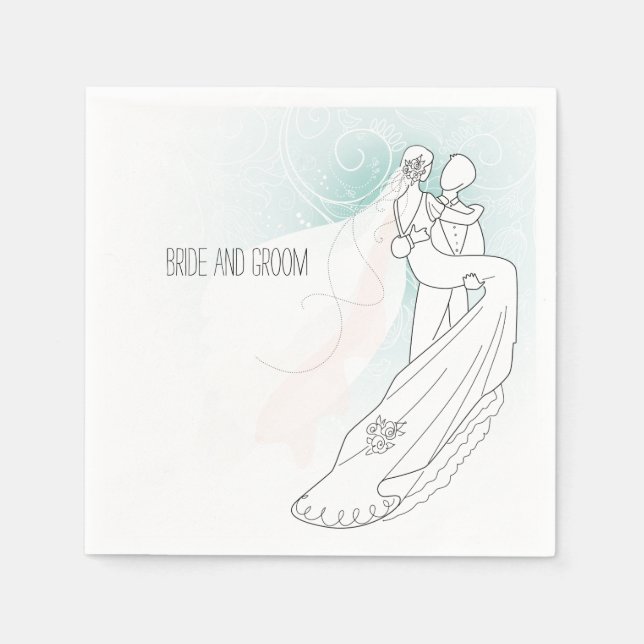 Bride and Groom Wedding Napkin (Front)