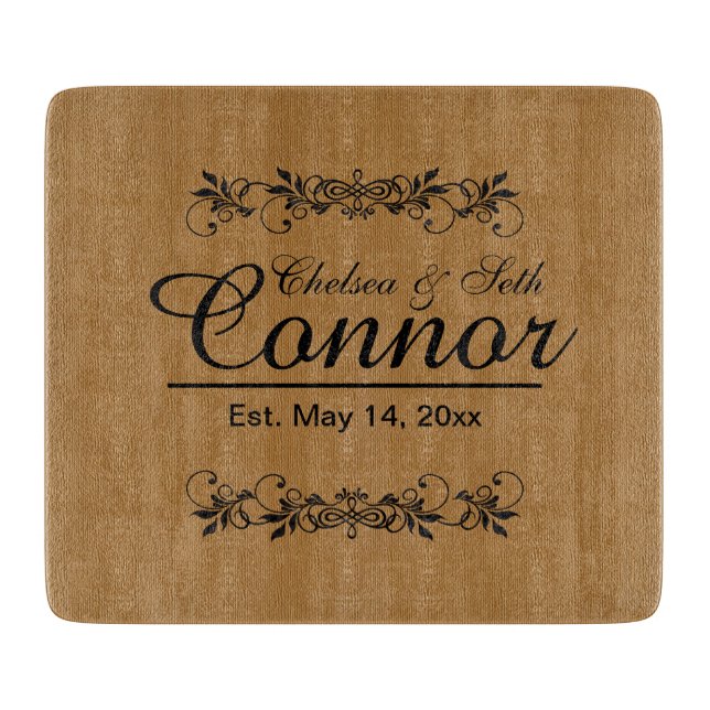 Bride and Groom Wedding or Anniversary | DIY Text Cutting Board (Front)