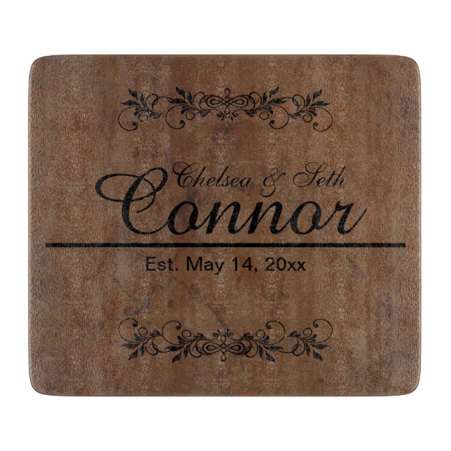 Bride and Groom Wedding or Anniversary | DIY Text Cutting Board (Front)