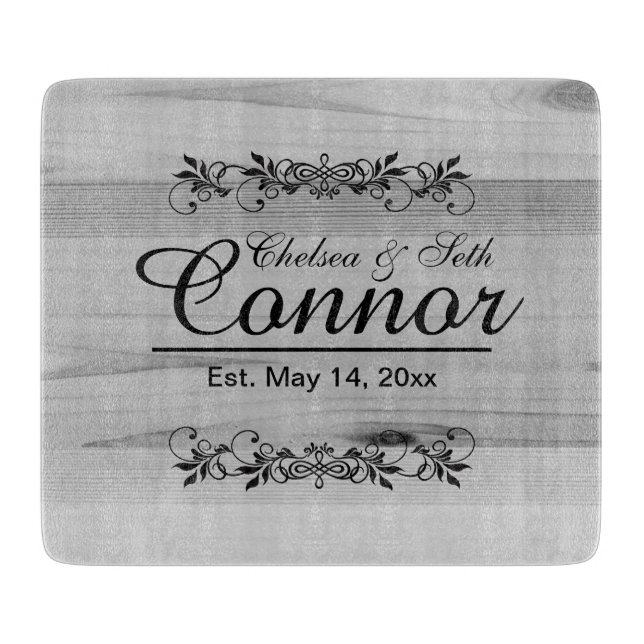 Bride and Groom Wedding or Anniversary | DIY Text Cutting Board (Front)