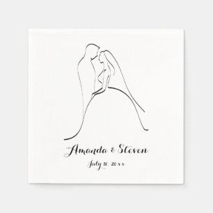 Bride and Groom   Wedding Paper Napkins