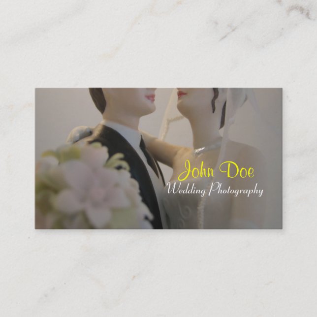 Bride and groom wedding photography business card (Front)