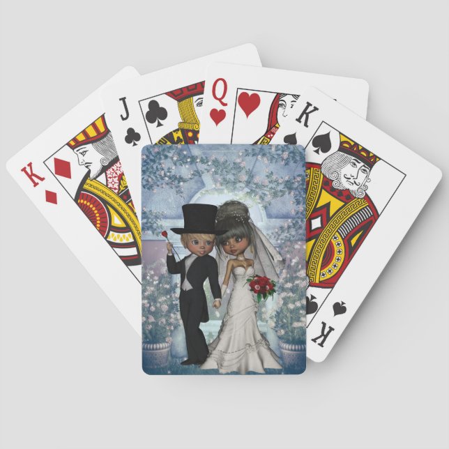 Bride and Groom Wedding Playing Cards (Back)