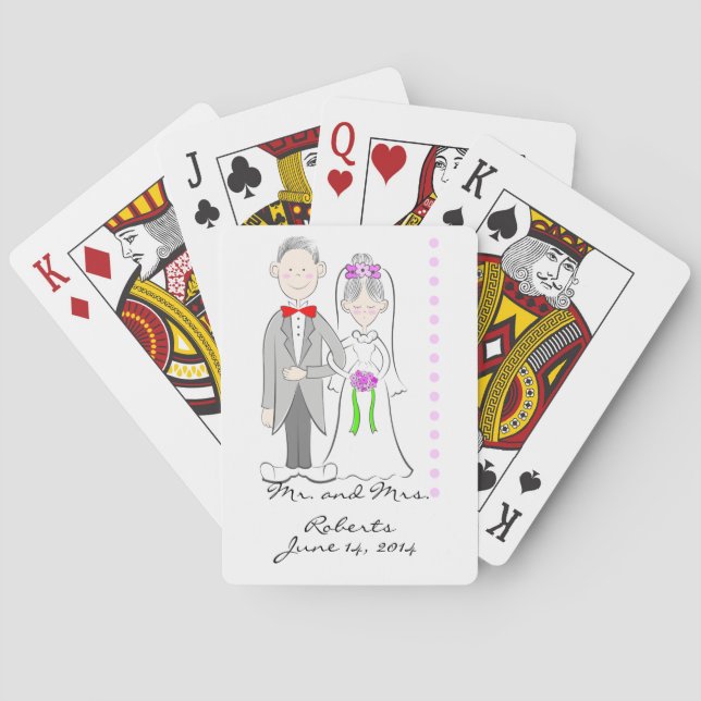 Bride and Groom Wedding Playing Cards (Back)