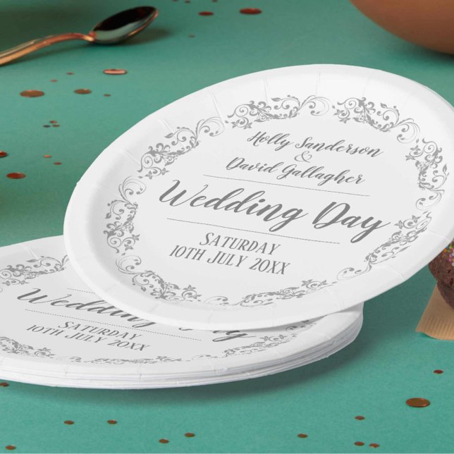 Bride and Groom Wedding Reception Paper Plate (Creator Uploaded)
