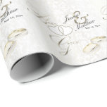 Bride and Groom Wedding Ring Design Wrapping Paper<br><div class="desc">Elegant Bride and Groom Wedding Ring Design. ✔NOTE: ONLY CHANGE THE TEMPLATE AREAS NEEDED! 😀 If needed, you can remove the text and start fresh adding whatever text and font you like. 📌If you need further customisation, please click the "Click to Customise further" or "Customise or Edit Design" button and...</div>