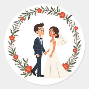 Bride and Groom Wedding Ring Sticker