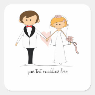 Bride and Groom Wedding Stickers