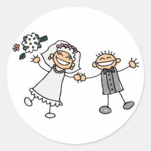 Bride and Groom Wedding Stickers