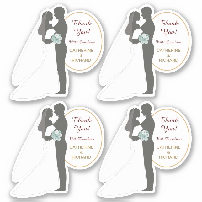 Bride and Groom Wedding Thank You Contour (Front)