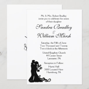 Bride and Groom White Invitation