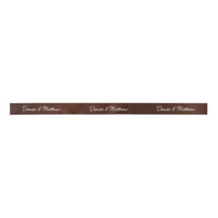 Bride and Groom Wine Satin Ribbon