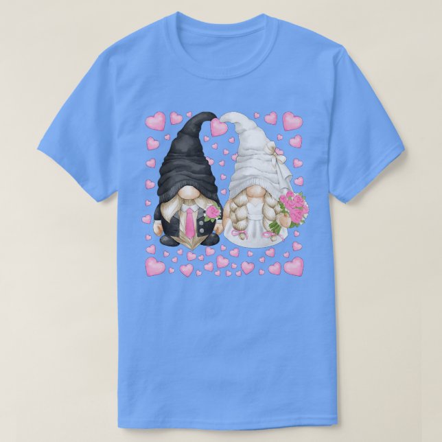 Bride And Groom With Cute Heart Pattern Mr  T-Shirt (Design Front)