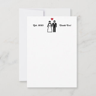 Bride and Groom with Mask | Thank You Card