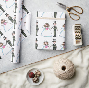 Bride and Groom Wrapping Paper