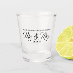 Bride and Groom's Excellent Adventure Wedding Shot Glass