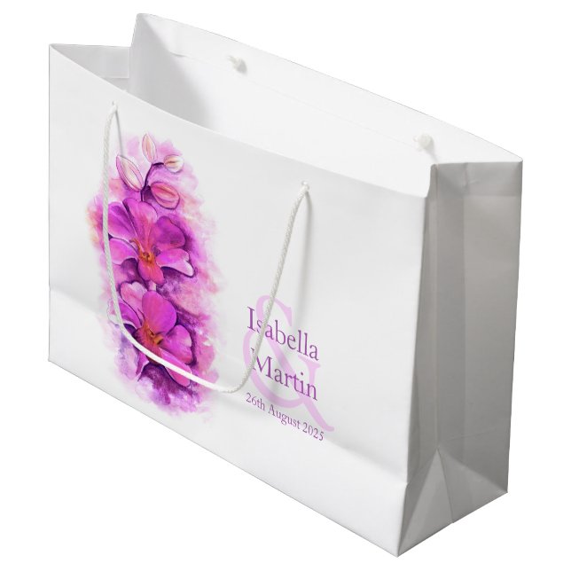 Bride and groom's wedding favour gift bag (Front Angled)